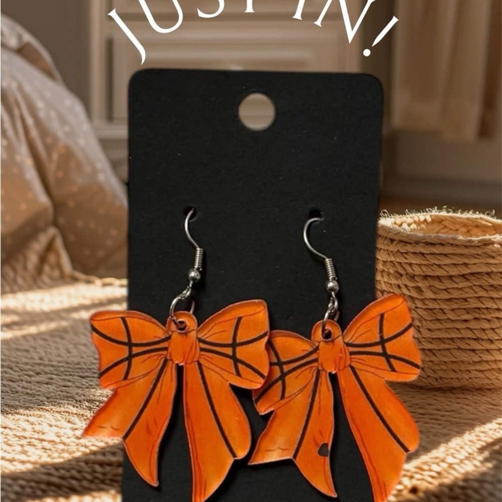 Orange Bow Earrings